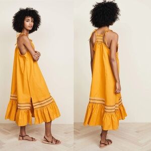 Free People Another Love Smocked Marigold Midi Dress
